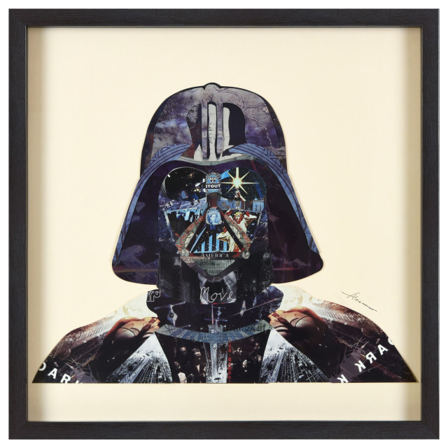 "Dark Side" Handmade Collage Framed Wall Art Under Glass Signed By Alex ... for A Closer Look at the Craftsmanship of Handmade Crane Wall Art by Alex Zeng