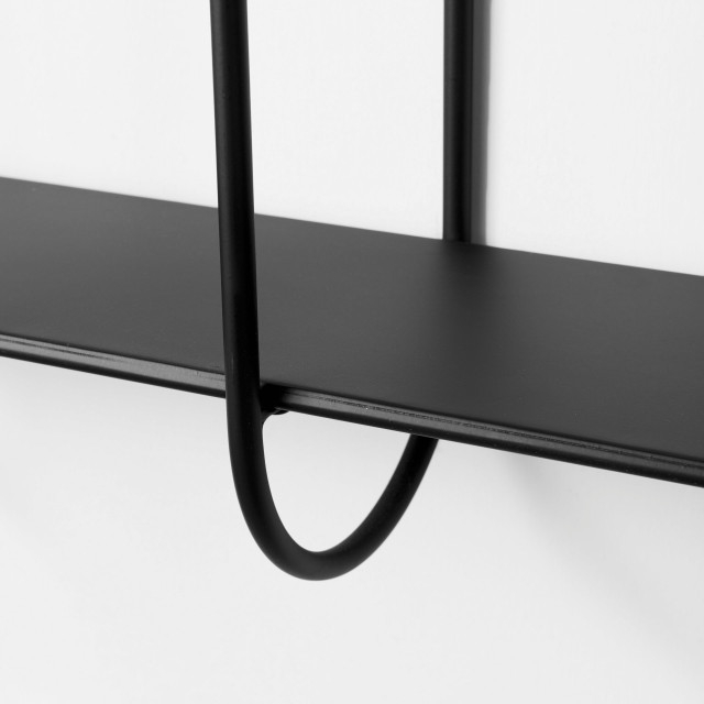 Decimus Black Metal Wall Mounted 3 Tiered Shelving Unit - Industrial ... for Decimus Black Metal Wall Mounted 3 Tiered Shelving Unit