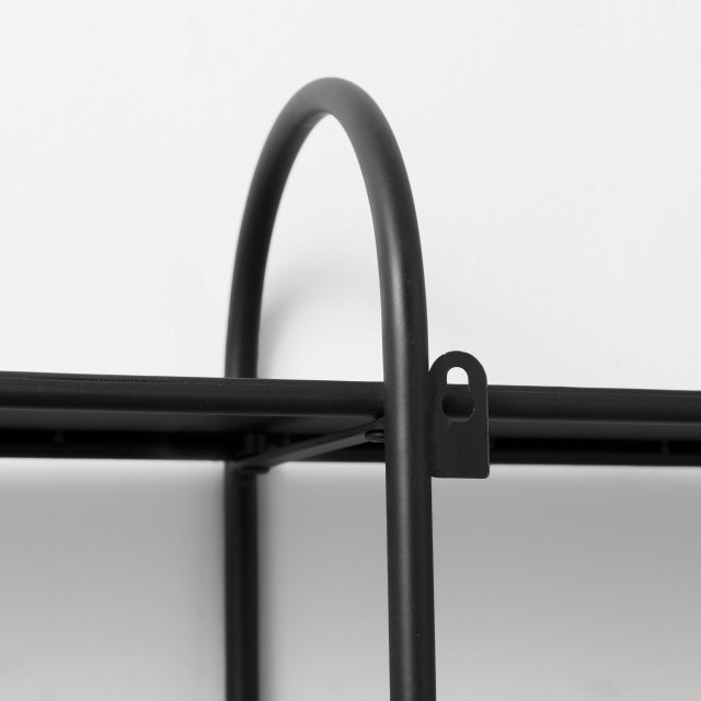 Decimus Black Metal Wall Mounted 3 Tiered Shelving Unit - Industrial ... pertaining to Decimus Black Metal Wall Mounted 3 Tiered Shelving Unit