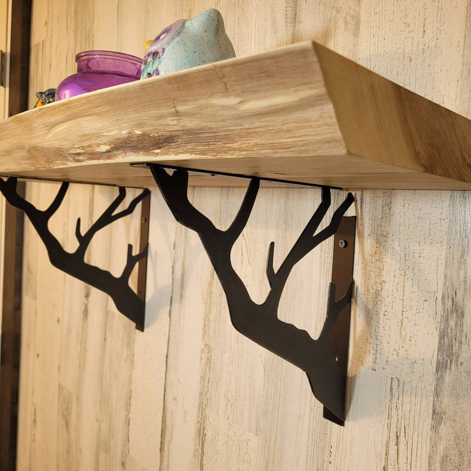 Decorative Metal Shelf Bracket, Nature Inspired, Branches Home Decor ... with Simple techniques for creating strong corner shelf brackets