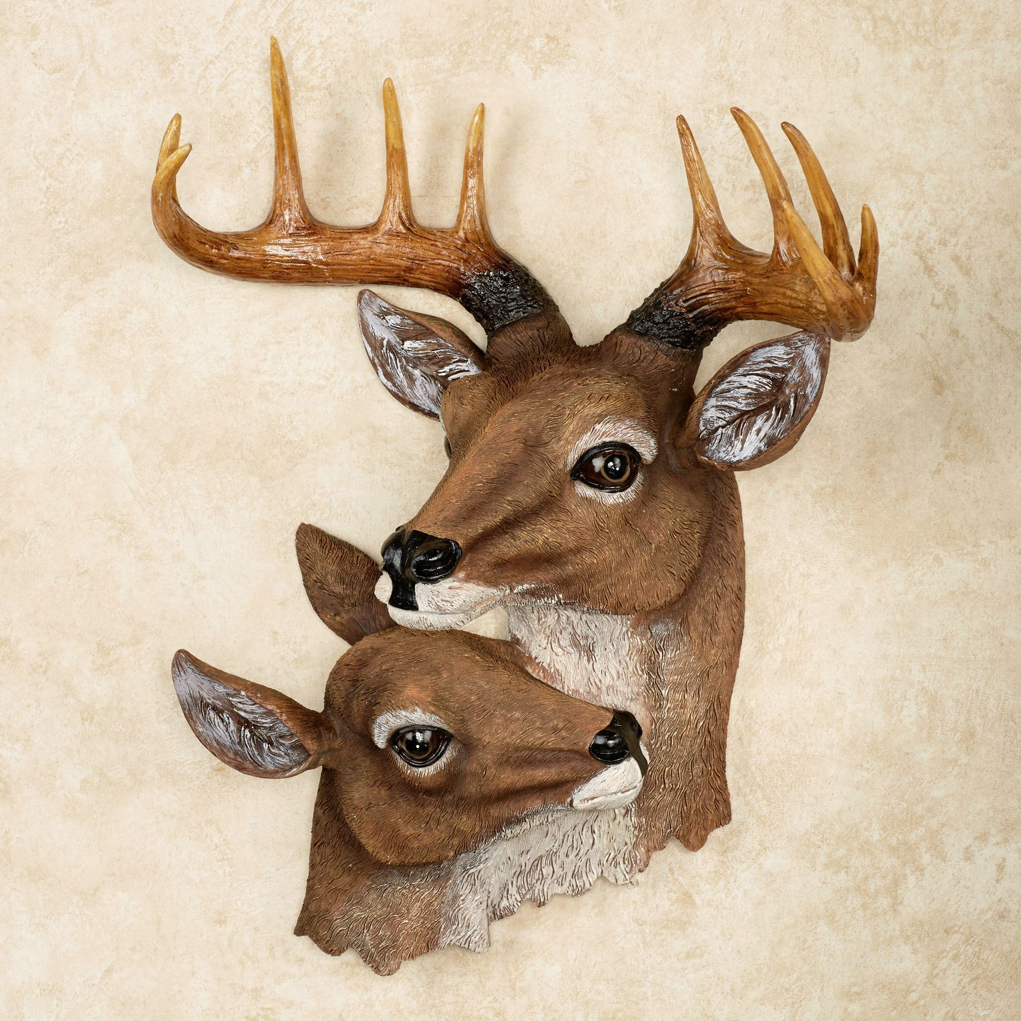 Deer Head Wall Art throughout A Closer Look at the "Deer 1" Hand Painted Iron and Wood Wall Sculpture