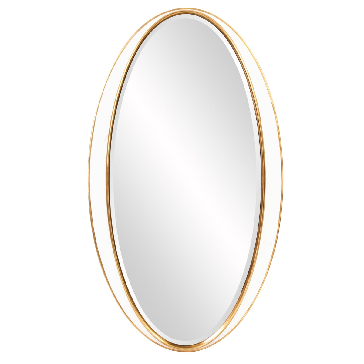Delacora He-Mr-098 Rania 49" X 28" Oval White And Gold | Build.com intended for Bellevue Hemir40953 Rania 49" X 28" Oval White And Gold - White / Gold