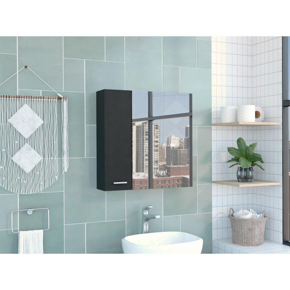 Depot E-Shop Harbor Medicine Cabinet, Mirror Four Internal Shelves, One ... in Depot E-Shop Harbor Medicine Cabinet, Mirror Four Internal Shelves, One-Door...