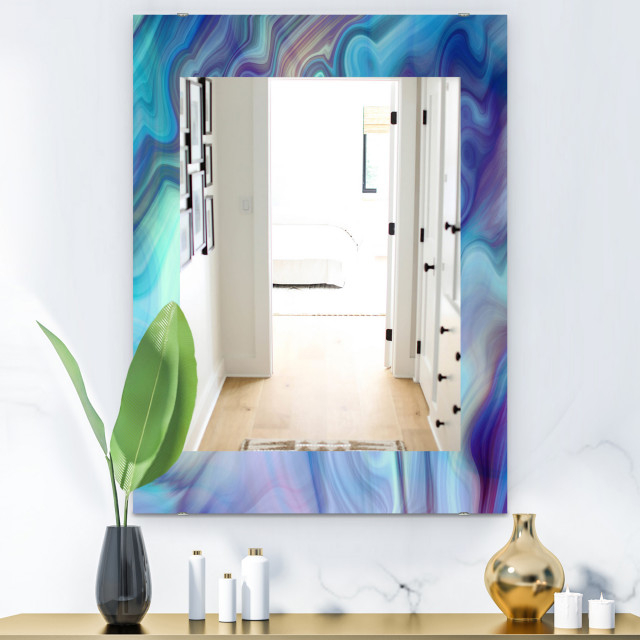 Designart Marbled Geode 8 Modern Frameless Vanity Mirror, 24X32 ... with regard to Designart Paisley 8 Modern Frameless Vanity Mirror, 24X32