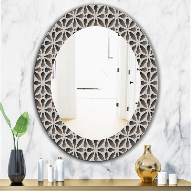 Designart Scandinavian 11 Midcentury Frameless Oval Or Round Wall ... pertaining to Designart Scandinavian 11 Midcentury Frameless Wall Mirror, 24X32