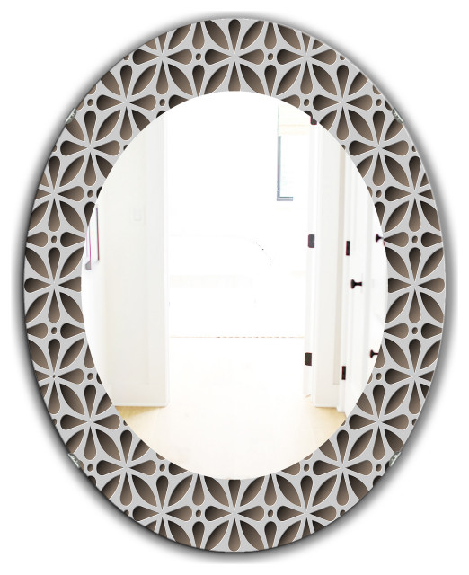 Designart Scandinavian 11 Midcentury Frameless Oval Or Round Wall ... regarding How a 24x32 Frameless Mirror Can Redefine Your Home Decor