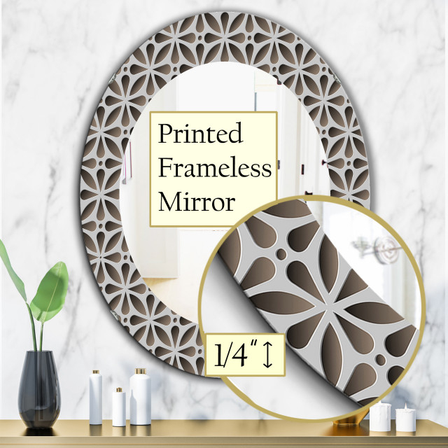 Designart Scandinavian 11 Midcentury Frameless Oval Or Round Wall ... within Designart Scandinavian 11 Midcentury Frameless Wall Mirror, 24X32