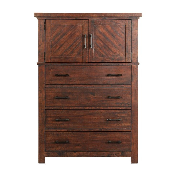 Dex Chest Walnut Brown - Picket House Furnishings: 5-Drawer Vertical ... in Picket House Furnishings Dex 7 Drawer Dresser In Walnut