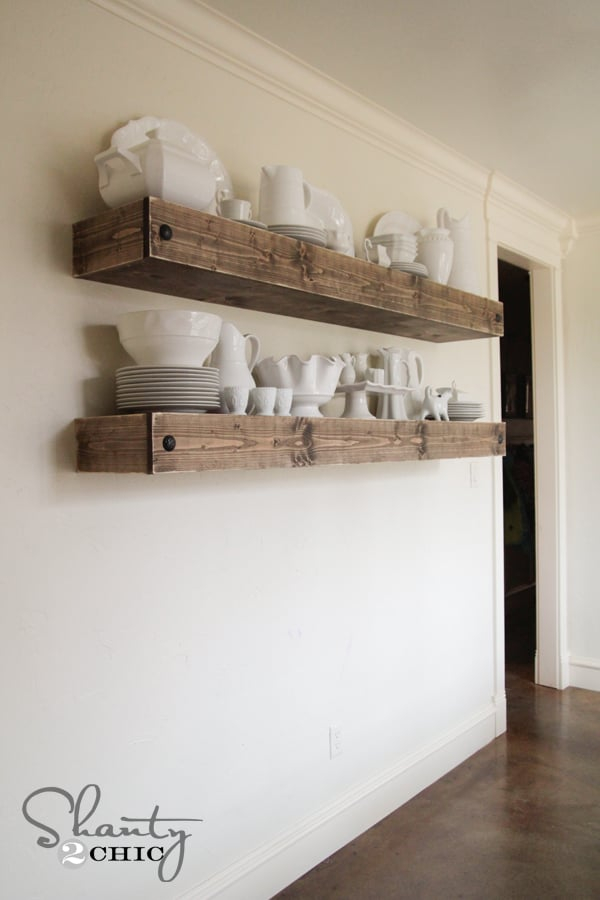 Diy Floating Shelf Plans For The Dining Room - Shanty 2 Chic with Diy Floating Shelf