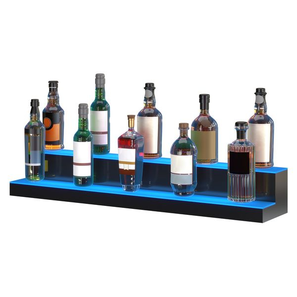 Dropship Vevor Led Lighted Liquor Bottle Display Bar Shelf Rf & App ... in Vevor Led Lighted Liquor Bottle Display Bar Shelf Rf & App Control 40" 2-Step