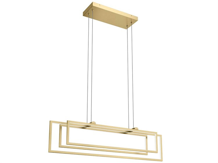 Elan Jestin 3-Light Champagne Gold Led Linear Island Pendant | Ela84322Cg with regard to Jestin 3 Light Chandelier, Champagne Gold