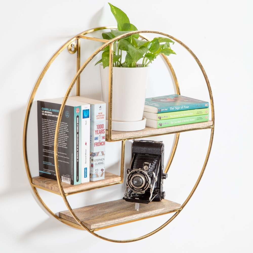 Elly Homes Black Marly Wall Shelf, 3, Size: 20X6X20 Inch At ₹ 1199 ... throughout Marly Wall Shelf, Black/Natural