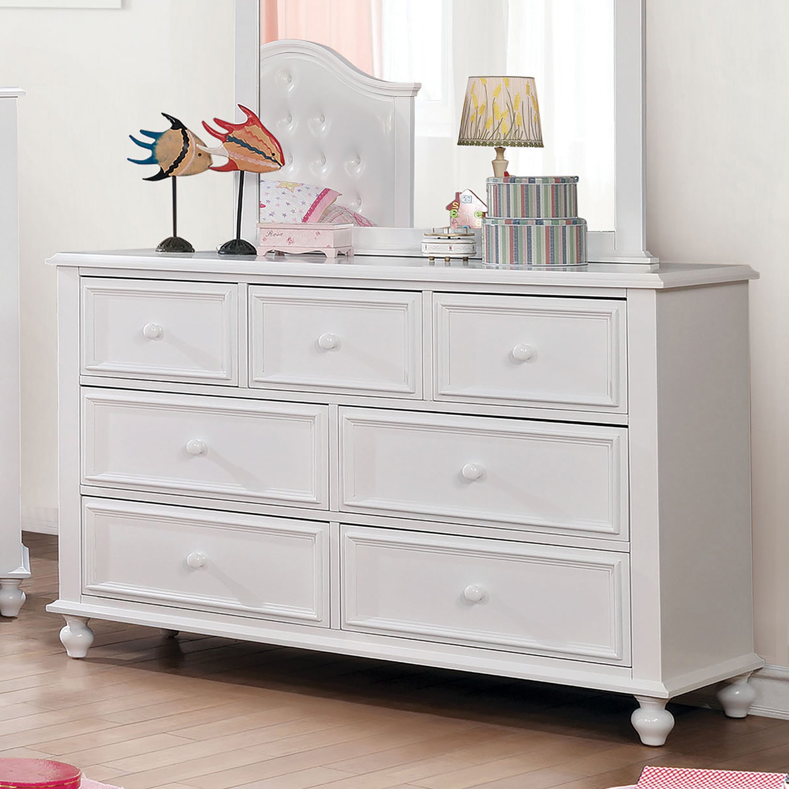 Elm Solid Wood 7-Drawer Dresser, White - Walmart.com with A Deep Dive Into the Carmel 7 Drawer Dresser White Design and Functionality