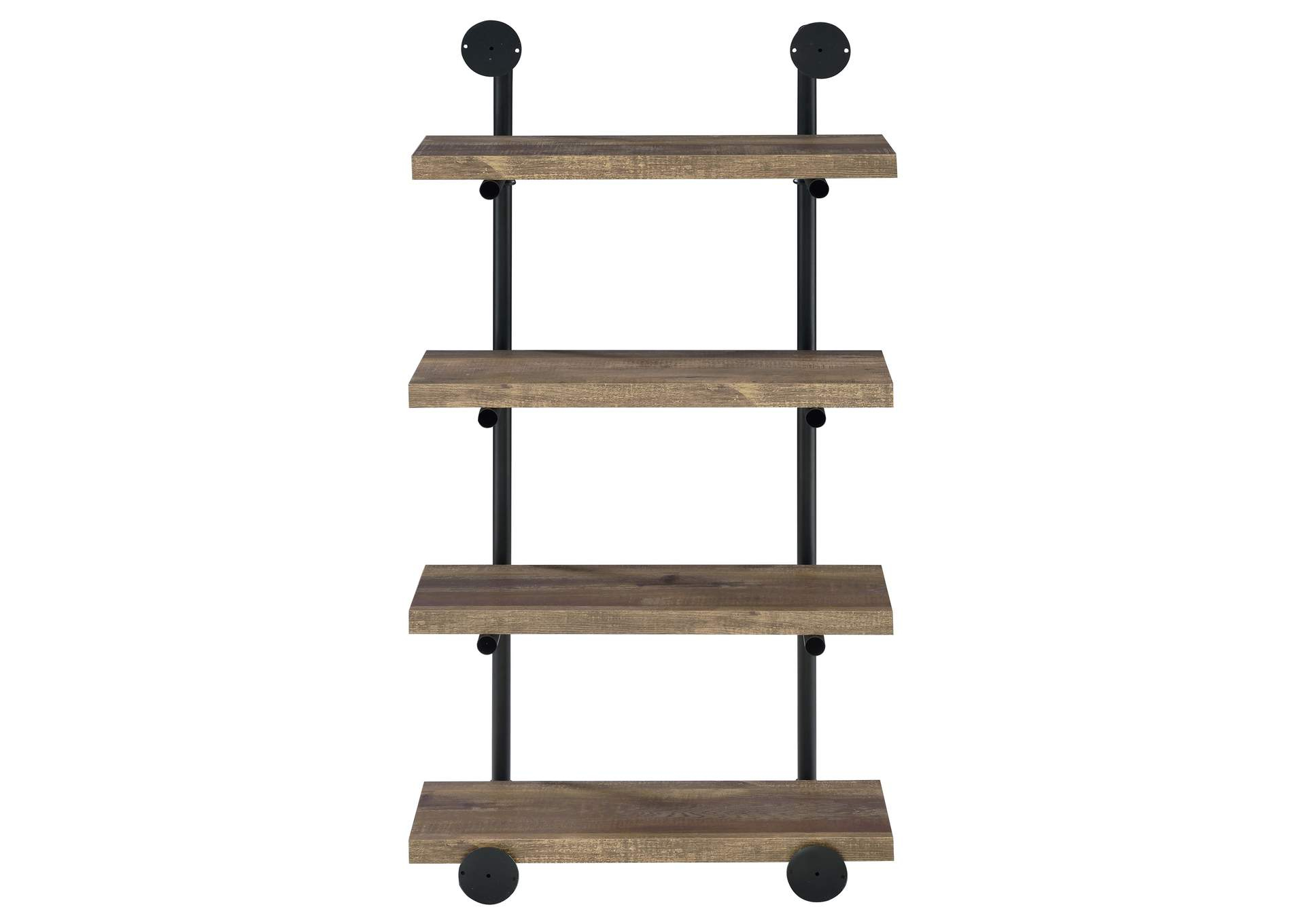 Elmcrest 24-Inch Wall Shelf Black And Rustic Oak inside Coaster Elmcrest 24-Inch Wood Wall Shelf Black And Rustic Oak