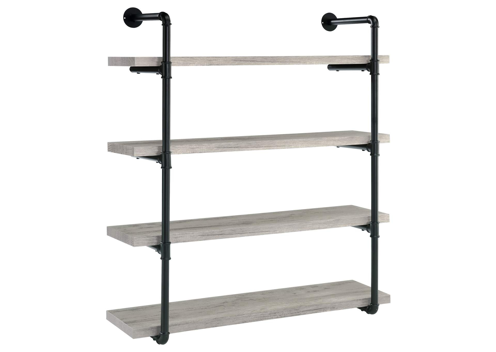 Elmcrest 40-Inch Wall Shelf Black And Grey Driftwood regarding Coaster Elmcrest 40-Inch Wood Wall Shelf Black And Rustic Oak