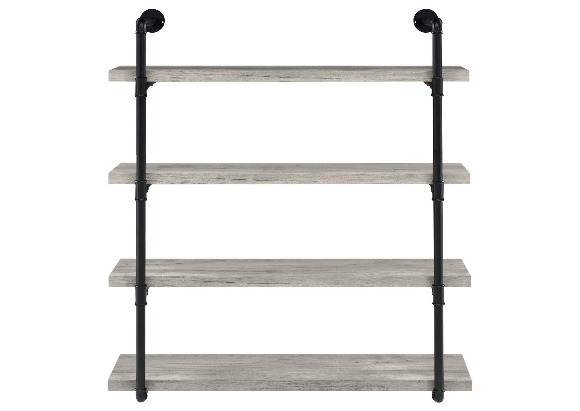 Elmcrest 40-Inch Wall Shelf Black And Grey Driftwood within Coaster Elmcrest 40-Inch Wood Wall Shelf Black And Rustic Oak