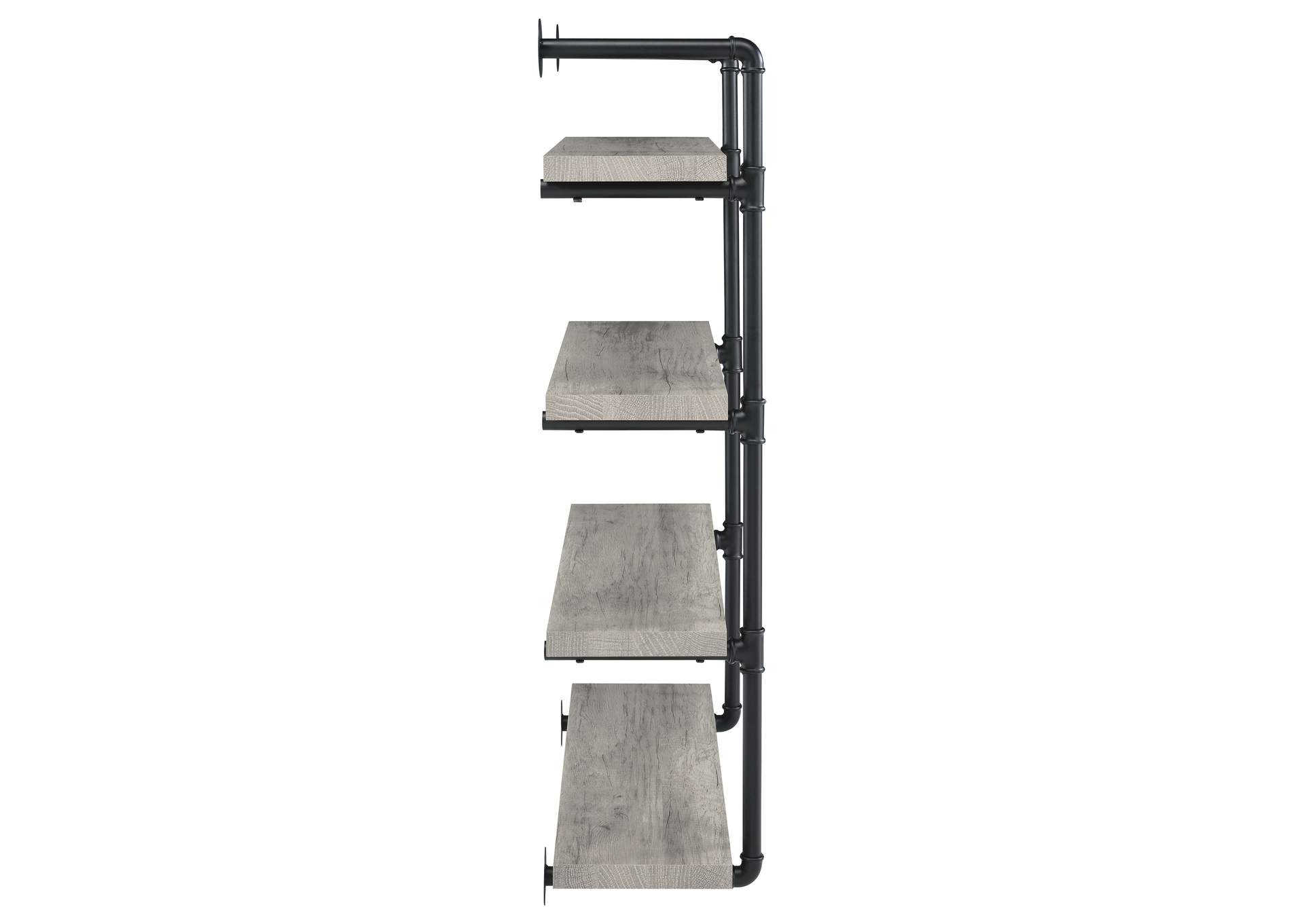 Elmcrest 40-Inch Wall Shelf Black And Grey Driftwood within Coaster Elmcrest 40-Inch Wood Wall Shelf Black And Rustic Oak