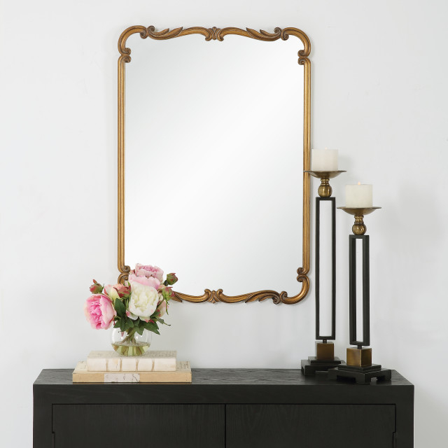 Embellished With Ornate Details,Wall Mirror, Antique Gold Finish - Victorian - Wall Mirrors - By ... for Embellished With Ornate Details,Wall Mirror, Antique Gold Finish