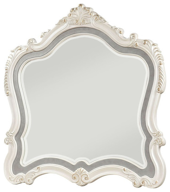 Emma Mason Signature Pacific Old World Style Mirror In Pearl White ... throughout Emma Mason Signature Pacific Old World Style Mirror In Pearl White
