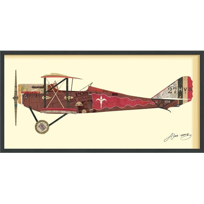Empire Art Direct 'Antique Biplane #2' Alex Zeng's Dimensional Collage ... within "Cia Boombox"Dimensional Collage, Under Glass, A Shadow Box Frame