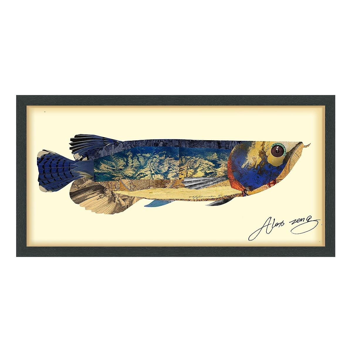Empire Art Direct Arowana Alex Zeng's Dimensional Collage, Under Glass ... throughout From Found Objects to Fine Art 'Cia Boombox' Collages in Shadow Boxes Explained