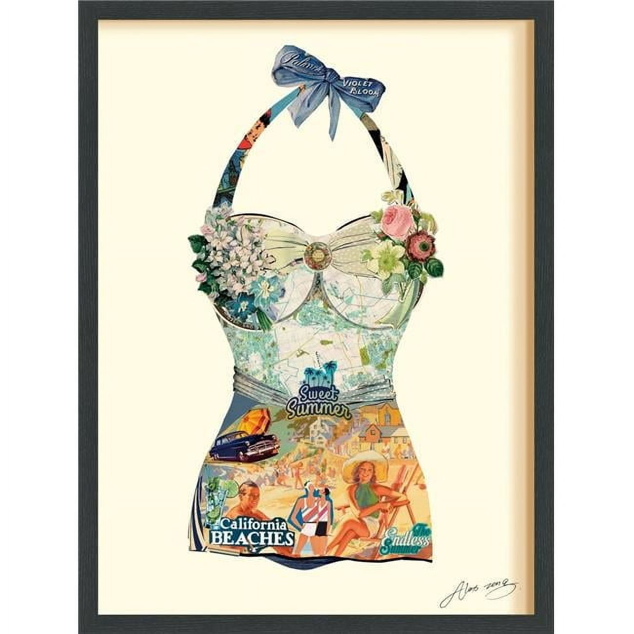 Empire Art Direct 'California Beach' Alex Zeng's Dimensional Collage,Under Glass & A Black ... for "Saxphone" Dimensional Dimensional Collage, Under Glass, A Shadow Box Frame