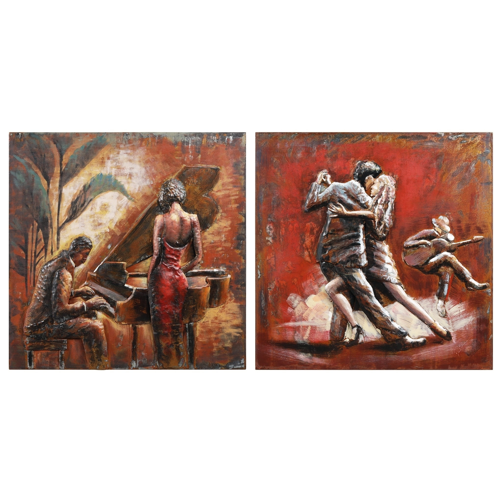 Empire Art Direct "Piano & Dance" Mixed Media Iron Hand Painted ... intended for Understanding the Materials and Techniques Behind Primo Mixed Media Hand Painted Metal Art