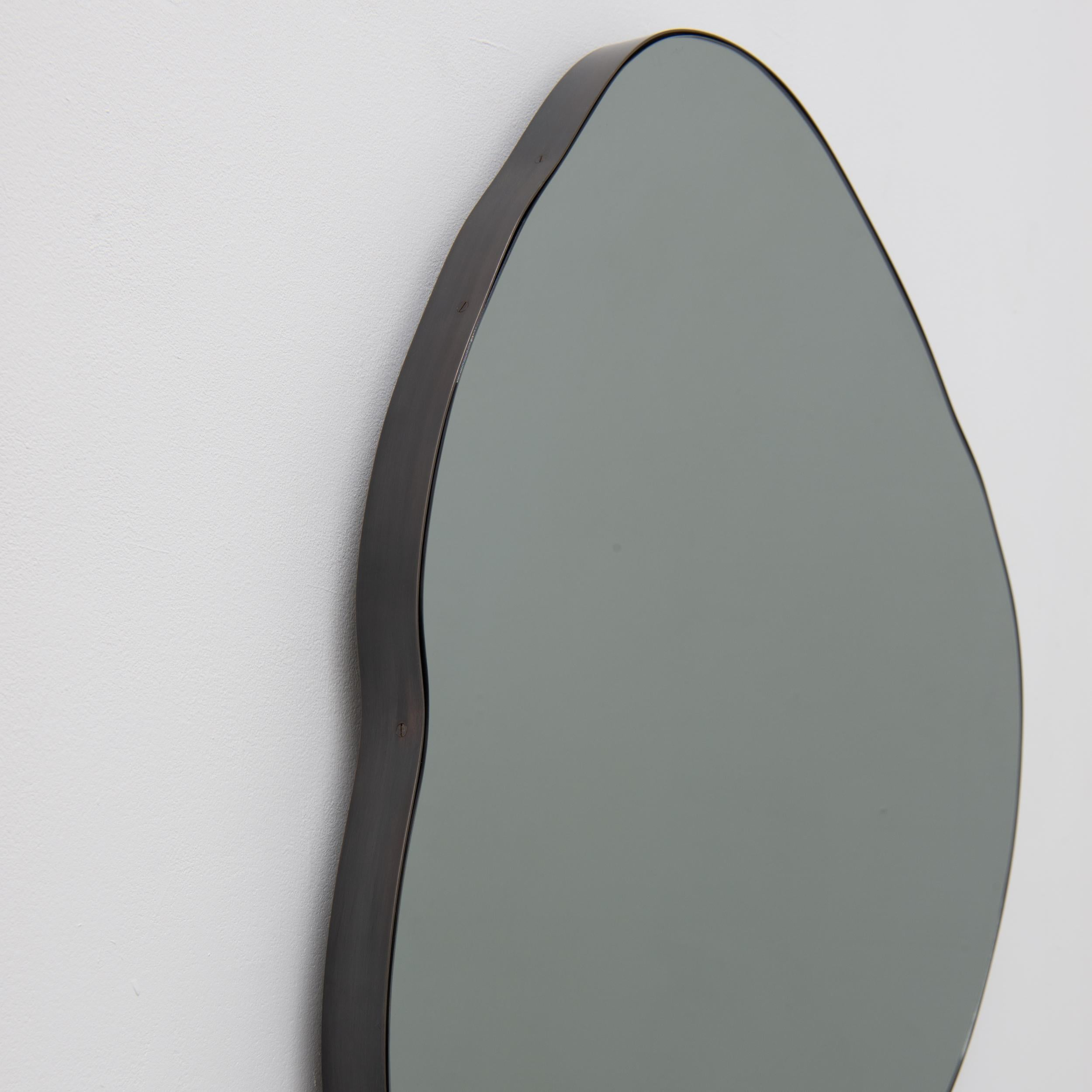 Ergon Organic Freeform Illuminated Black Mirror, Bronze Patina Frame ... inside Styling Your Interiors with an Organic Mirror a Matte Black Knob Frame Guide