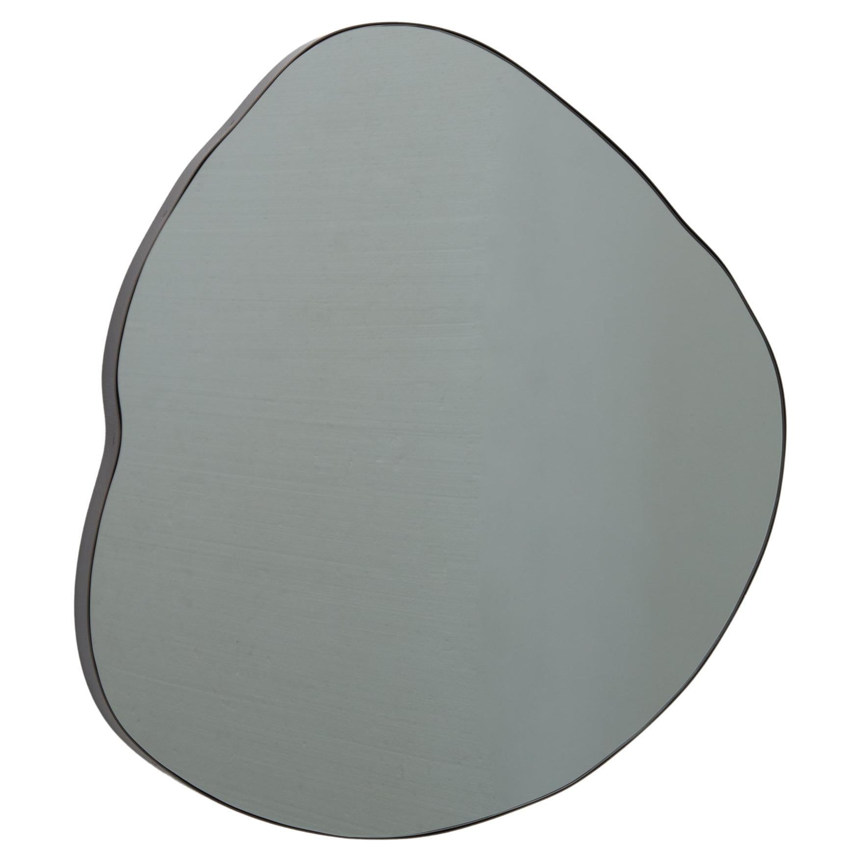 Ergon Organic Freeform Illuminated Black Mirror, Bronze Patina Frame ... intended for Styling Your Interiors with an Organic Mirror a Matte Black Knob Frame Guide