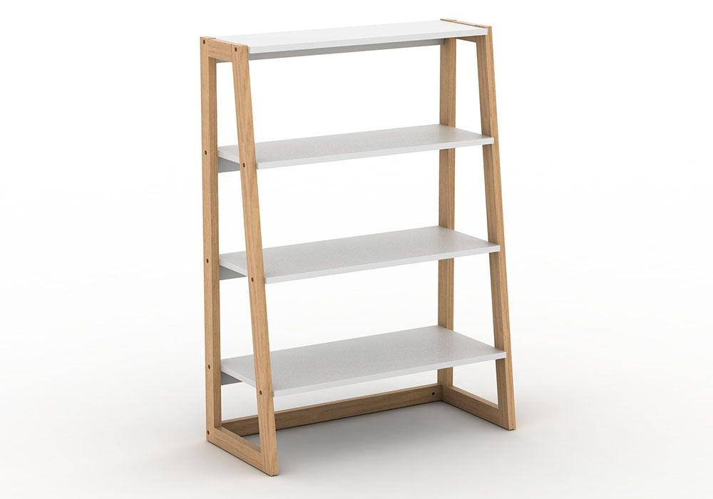 Étagère 4 Tablettes Emma - Mobilier Moderne, Et Tendance - Kit-M intended for Emma Etagere, Washed White, 37.5"X16.5"X63"