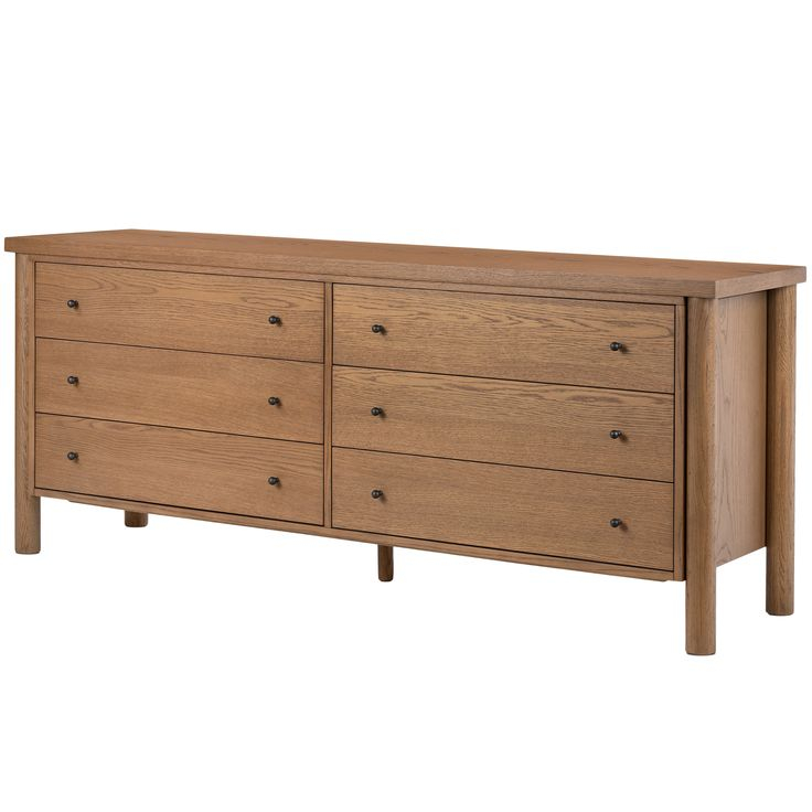 Everette 6-Drawer Dresser, Amber Oak | Dresser Drawers, 6 Drawer ... intended for Ventura 4 Drawer Dresser, Amber