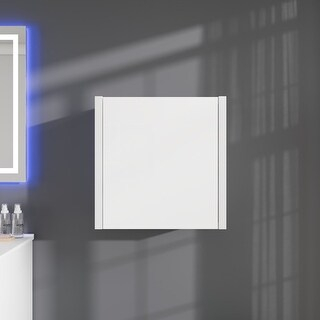Eviva Libra 14"W X 7"D X 14"H Glossy White Wall-Mounted Linen Cabinet ... pertaining to Eviva Geminis 14"Wx13"D White Oak Wall-Mounted Linen Cabinet