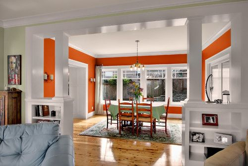 Expert Talk: Wall Dividers Pull Rooms Together | Craftsman Dining Room ... pertaining to Expert Insights Wall Dividers That Merge Your Rooms Harmoniously