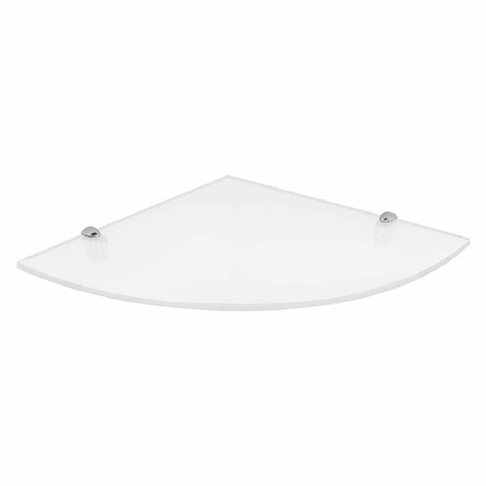 Fab Glass And Mirror 8 In. L X 0.37 In. H X 8 In. W Wall Mount White ... with regard to The Charm of Corner Floating Glass Shelves A Detailed Look
