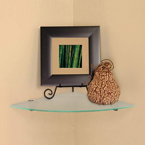 Fab Glass And Mirror Floating Shelf (Corner) 6X6 Inch W/Chrome Brackets ... throughout The Charm of Corner Floating Glass Shelves A Detailed Look