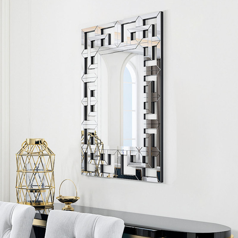 Fairmont Park Glausen Rectangle Wall Mounted Accent Mirror In Silver ... pertaining to The Art of Placing Your 38" Rectangle Accent Mirror for Maximum Impact