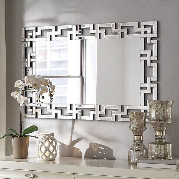 Fairmont Park Glausen Rectangle Wall Mounted Accent Mirror In Silver ... throughout 38" Rectangle Wall Mounted Accent Mirror