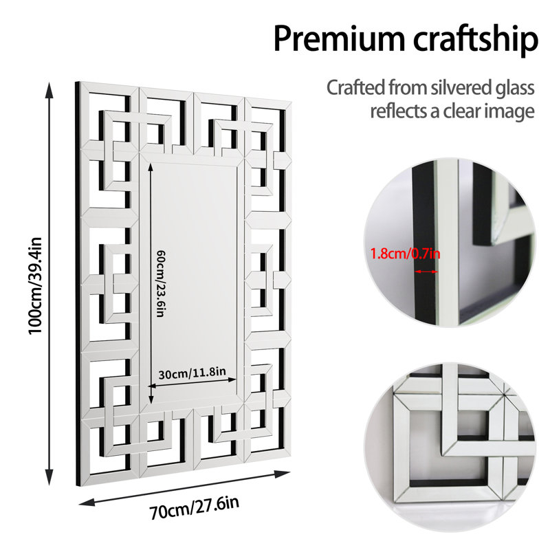 Fairmont Park Glausen Rectangle Wall Mounted Accent Mirror In Silver ... with The Art of Placing Your 38" Rectangle Accent Mirror for Maximum Impact