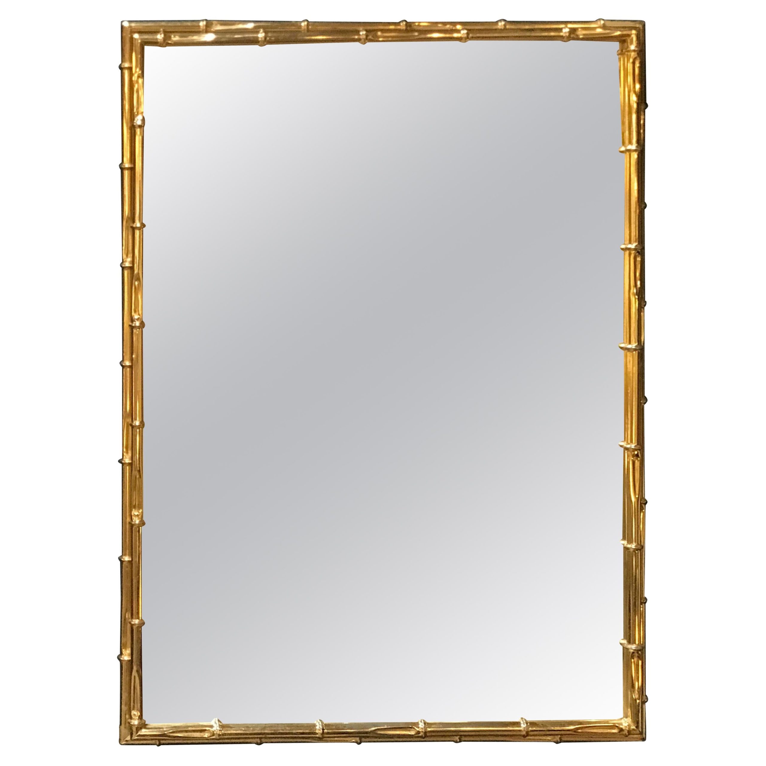 Faux Bamboo White Lacquer Frame Rectangular Wall Mirror At 1Stdibs ... throughout Bamboo Rectangular Wall Mirror, Natural, Natural