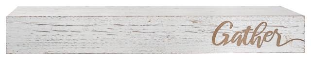 Floating Wall Shelf With "Gather" Text Engraving - Contemporary - Display And Wall Shelves - By ... throughout Floating Wall Shelf With "Gather" Text Engraving
