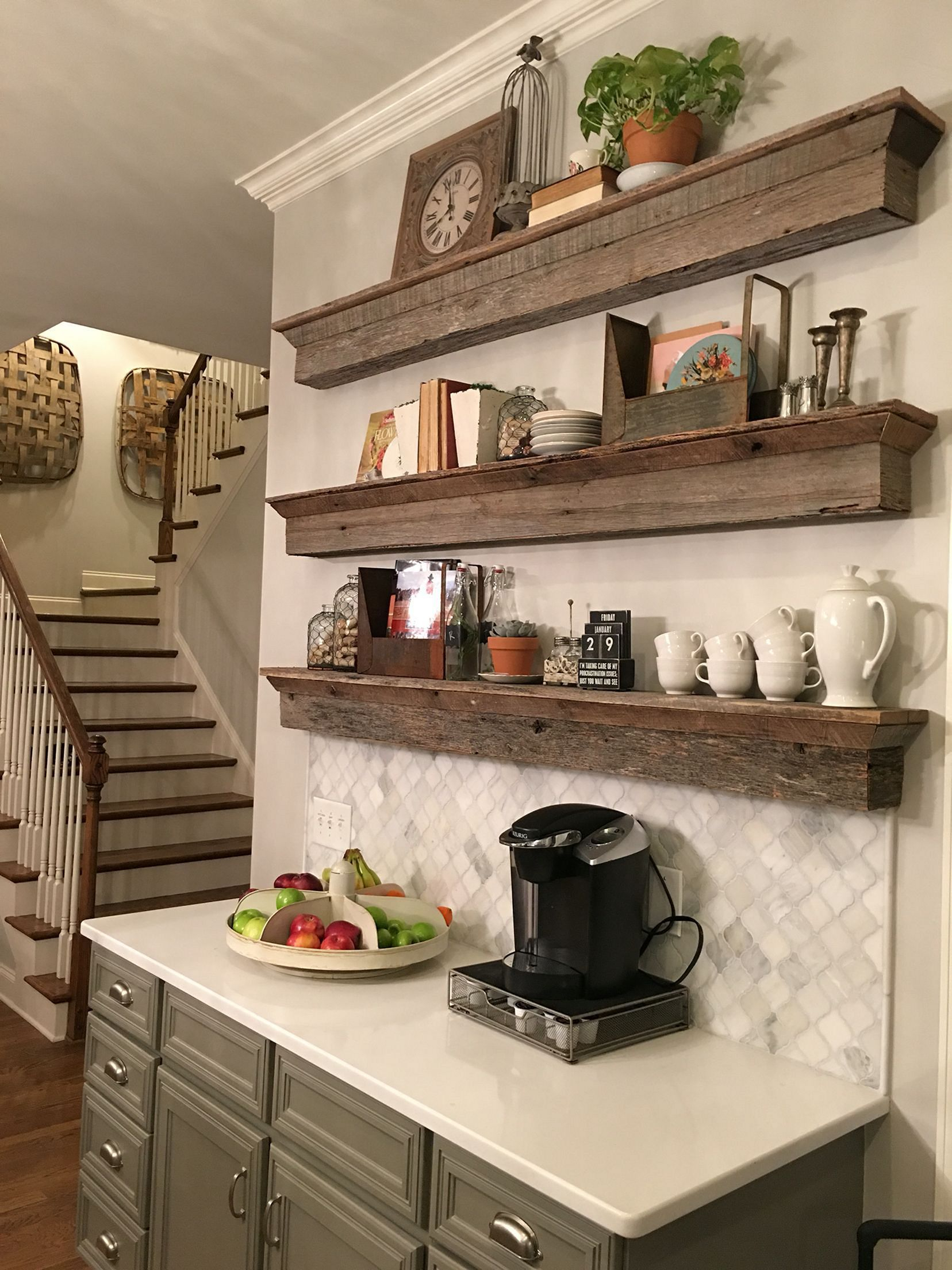 Floating Wood Shelves: A Modern And Functional Addition To Your Kitchen ... in Floating cabinet shelves transform small spaces without compromising style