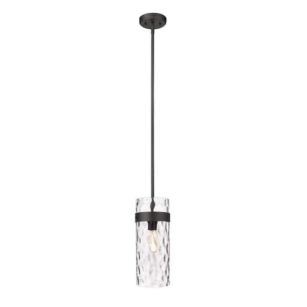 Fontaine 5.5 In. 1-Light Pendant Matte Black With Clear Glass Shade ... within Verlana 5 Light 35" Pendant, Matte Black