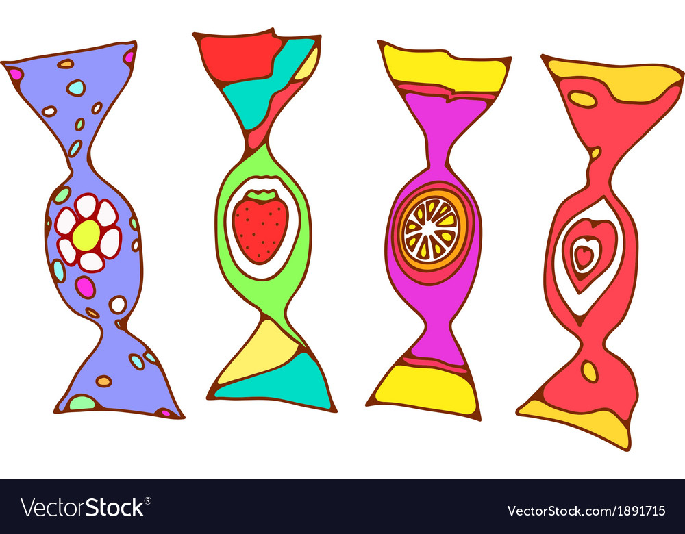 Four Candies Royalty Free Vector Image - Vectorstock with regard to Understanding the Unique Appeal of the Color Candy I Artwork Set