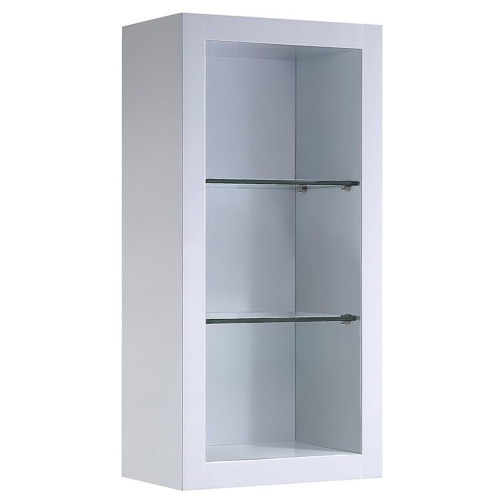 Fresca Allier White Bathroom Linen Side Cabinet W/ 2 Glass Shelves ... in The Fresca Allier Linen Cabinet How It Transforms Small Bathrooms