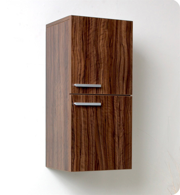 Fresca Bath - Bathroom Vanities & Bathroom Furniture for Fresca Walnut Bathroom Linen Side Cabinet With 2 Storage Areas