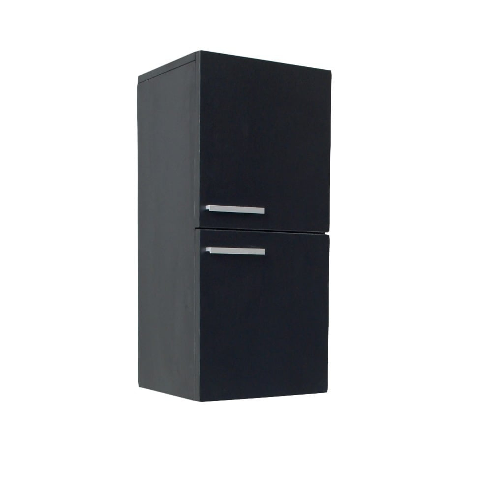 Fresca Black Bathroom Linen Side Cabinet W/ 2 Storage Areas - Walmart.com within Fresca Gray Oak Bathroom Linen Side Cabinet With 2 Storage Areas