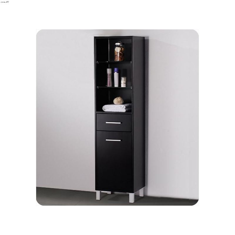 Fresca Espresso Bathroom Linen Side Cabinet W/ 3 Open Shelves Fst1004Es ... in Fresca Torino Bathroom Linen Side Cabinet In Espresso