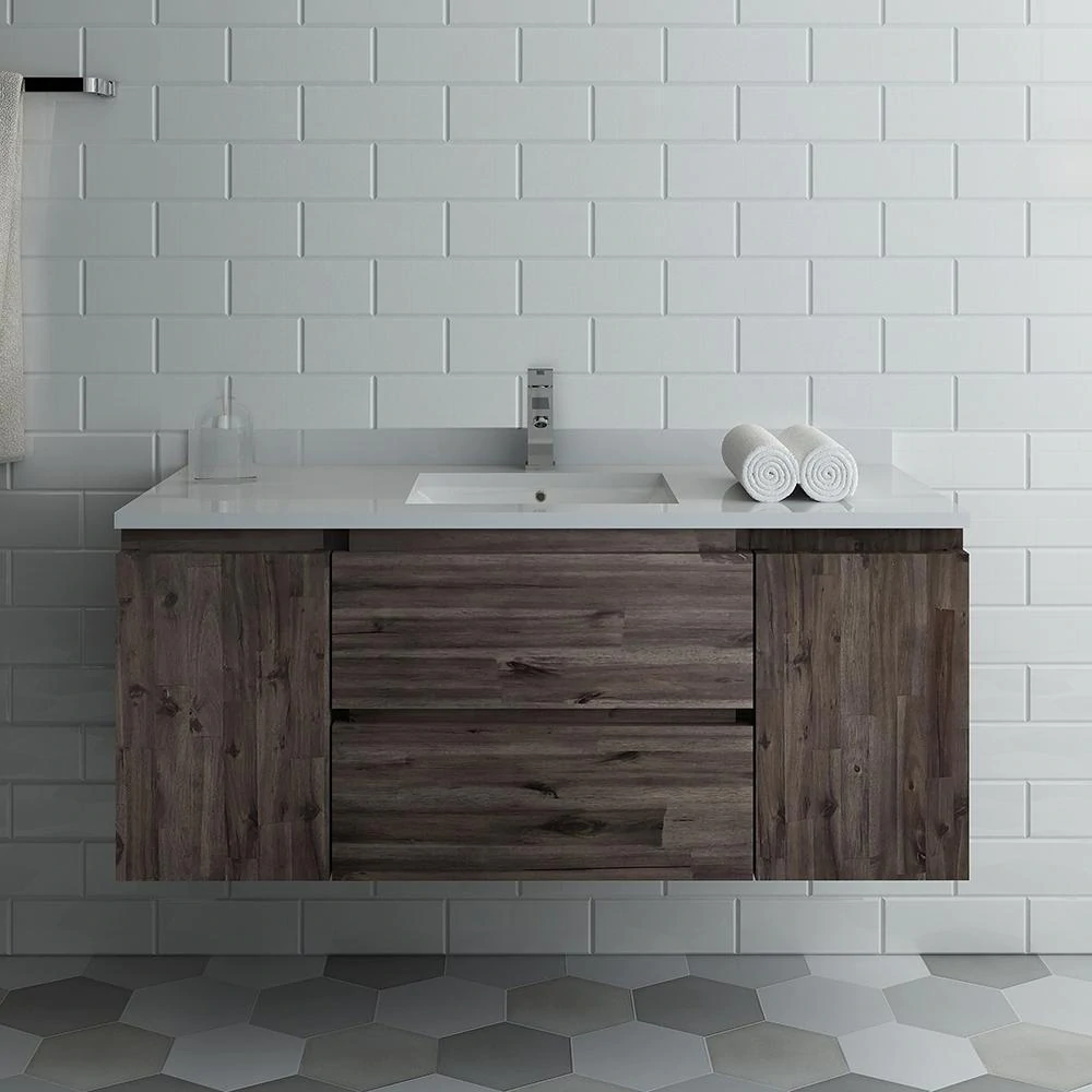 Fresca Formosa 47" Acacia Wood Wall Hung Modern Bathroom Cabinet ... with Unlocking Style and Space How a Wall-Hung Cabinet Transforms Your Bathroom