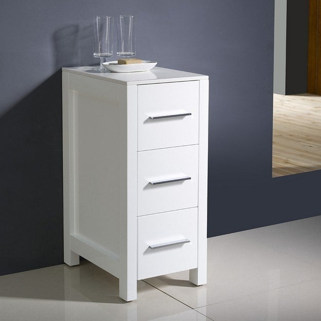 Fresca Fst6212Wh Torino 12 Inch White Bathroom Linen Side Cabinet ... for Fresca Torino 12" Espresso Bathroom Linen Side Cabinet, White
