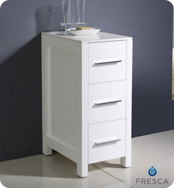 Fresca Fst6212Wh Torino 12 Inch White Bathroom Linen Side Cabinet in Fresca Torino 12" Espresso Bathroom Linen Side Cabinet, White